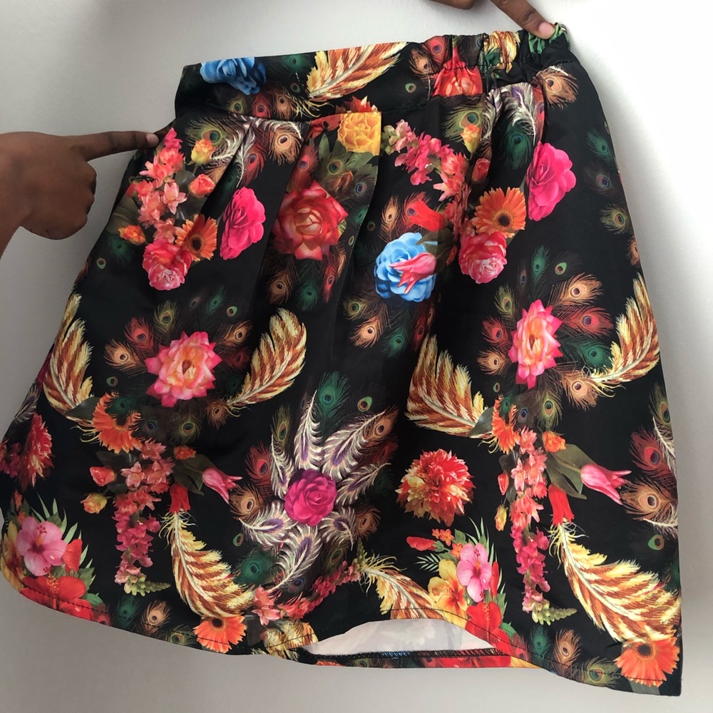 A fluffy multi colored skirt